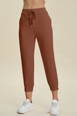 Drawstring High Waist Cropped Pants