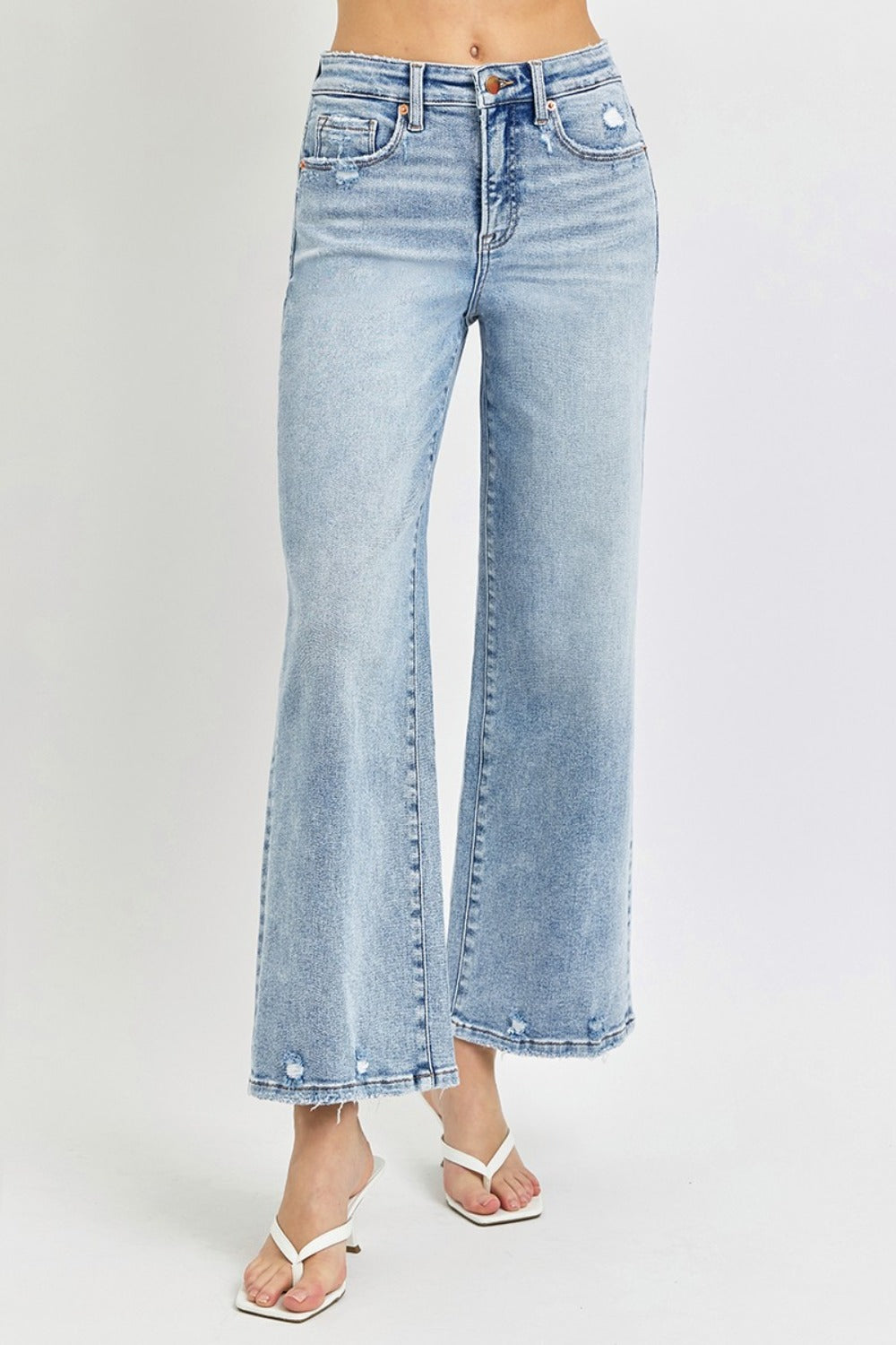 High Rise Crop Wide Leg Jeans