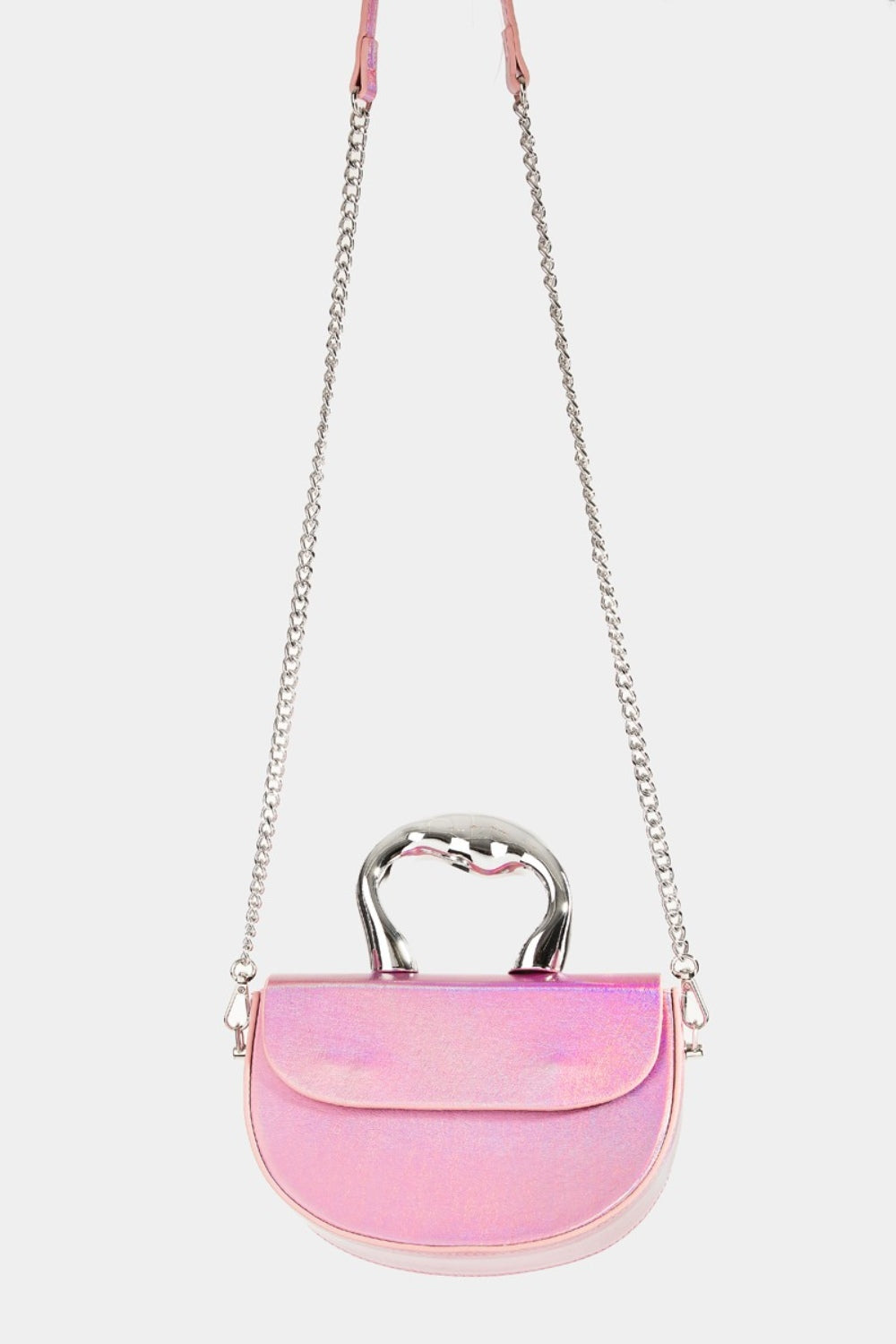 Glossy Semi Circle Top Handle Bag