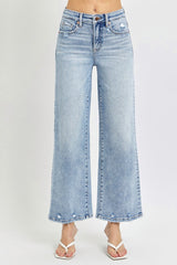 High Rise Crop Wide Leg Jeans