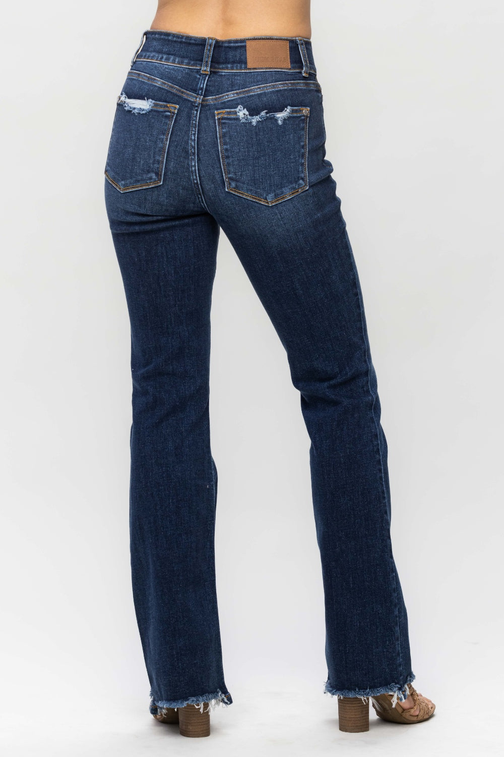 Frayed Hem Bootcut Jeans