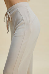 Drawstring High Waist Cropped Pants