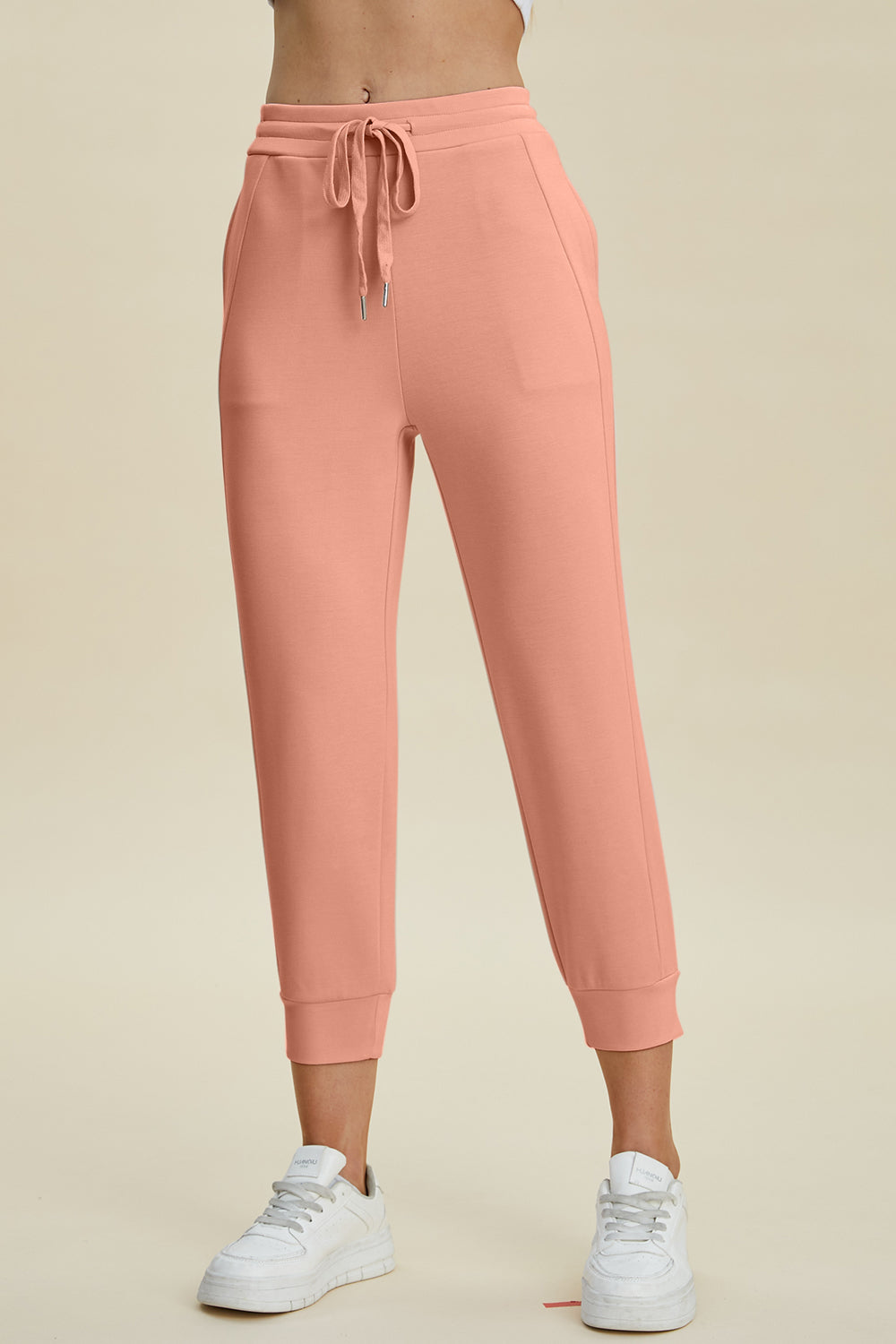 Drawstring High Waist Cropped Pants