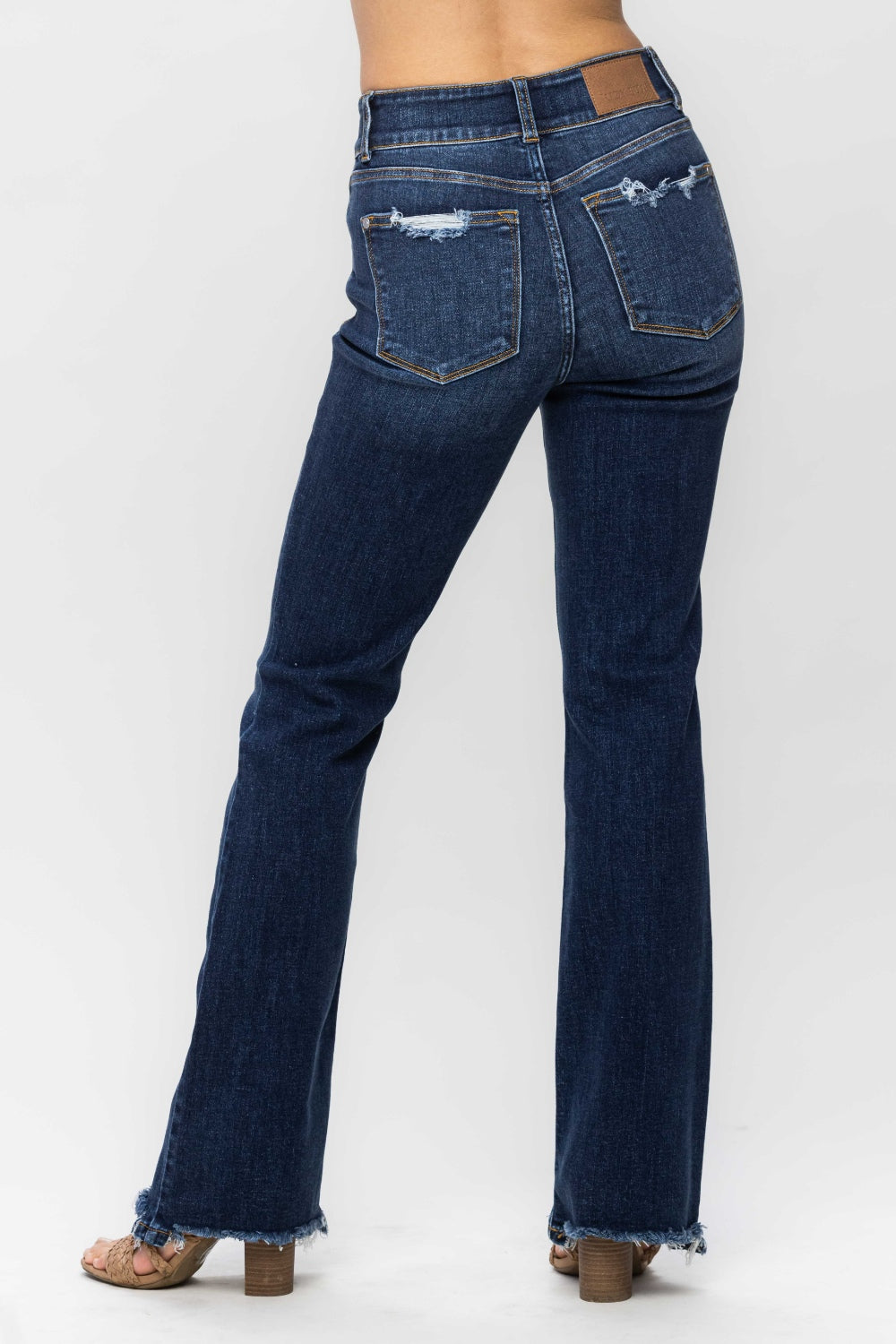 Frayed Hem Bootcut Jeans