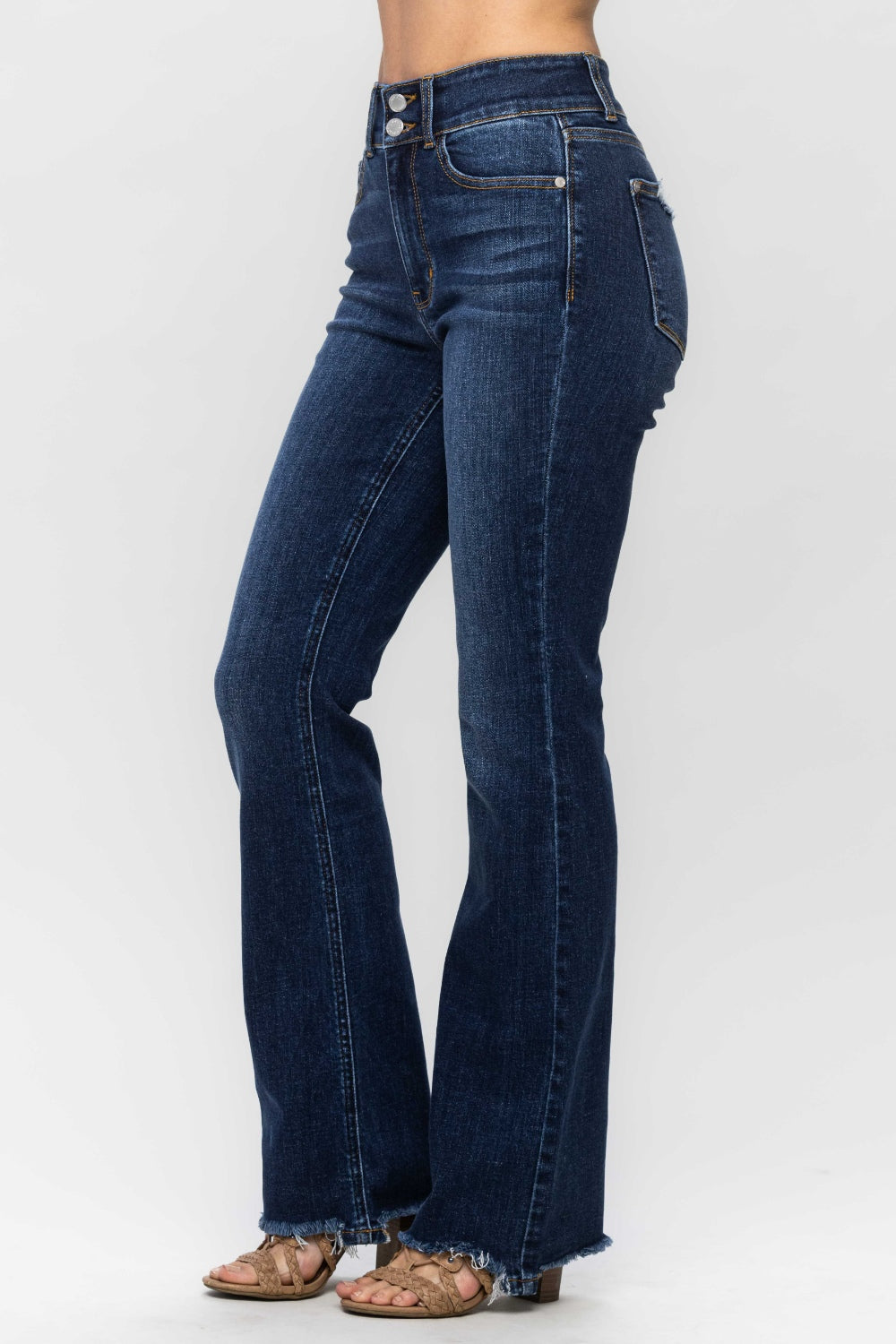 Frayed Hem Bootcut Jeans