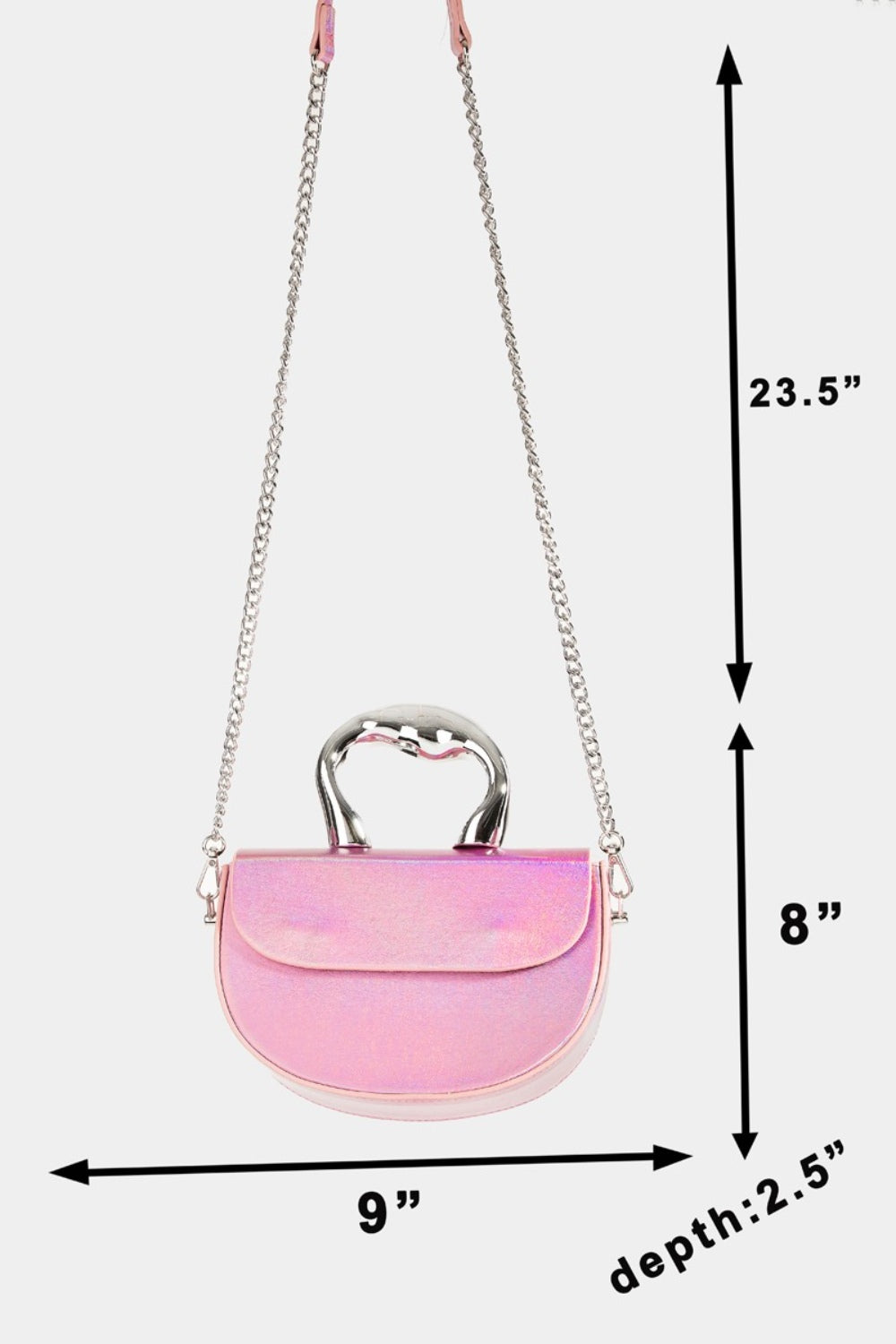 Glossy Semi Circle Top Handle Bag