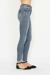 Vintage Wash Hem Destroy Skinny Jeans