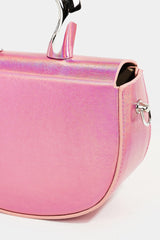 Glossy Semi Circle Top Handle Bag