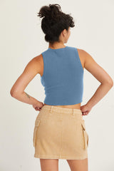 Ribbed Knit Cropped Tank