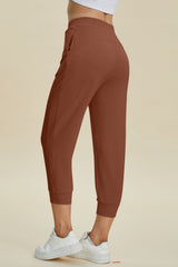 Drawstring High Waist Cropped Pants