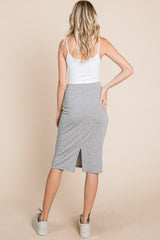 Elastic Waist Pencil Skirt