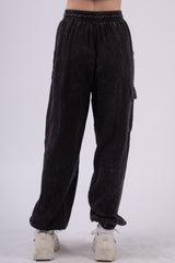 Washed Woven Crinkle Gauze Drawstring Pants