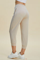 Drawstring High Waist Cropped Pants